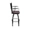 Holland Bar Stool Co Jackie with Arms 30 in. Swivel Bar Stool with Black Wrinkle Finish and Dark Cherry Oak Seat 415 - alternate 3